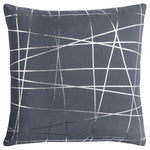 Aaron Gray Gold Or Silver Stripes Throw Pillow - LOOMLAN - LOOMLAN - Throw Pillows