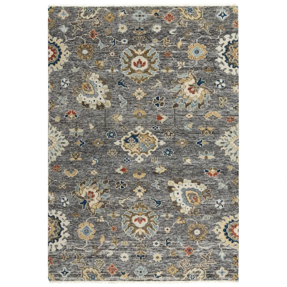 Abra Floral Gray Large Area Rugs For Living Room - LOOMLAN - Area Rugs