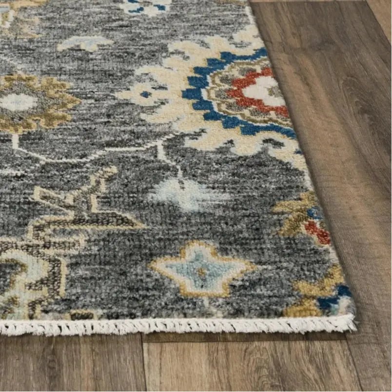 Abra Floral Gray Large Area Rugs For Living Room - LOOMLAN - Area Rugs