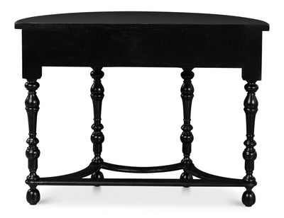 Abraham Half Round Shaped Black Console Table - LOOMLAN - Sarreid - Console Tables