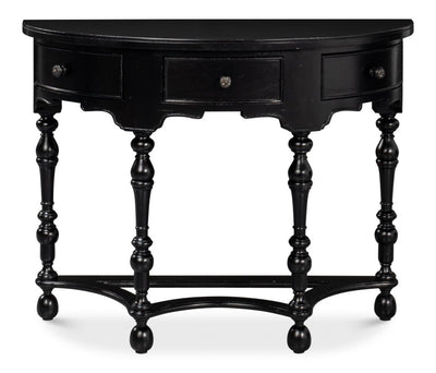 Abraham Half Round Shaped Black Console Table - LOOMLAN - Sarreid - Console Tables