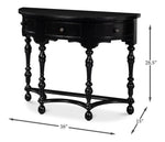 Abraham Half Round Shaped Black Console Table - LOOMLAN - Sarreid - Console Tables