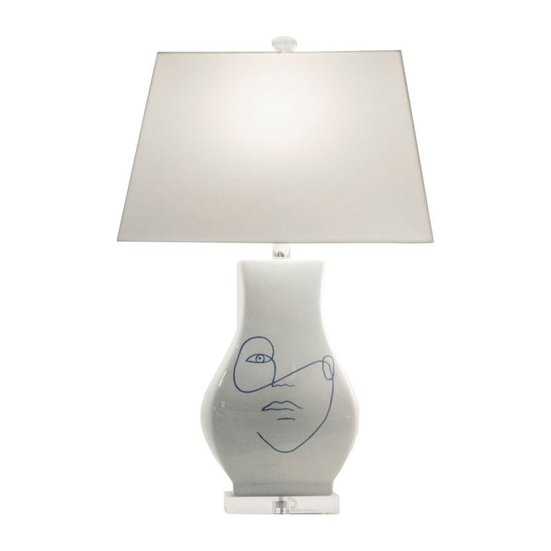 Abstract Portrait Glazed Ceramic Table Lamp - LOOMLAN - Wildwood - Table Lamps