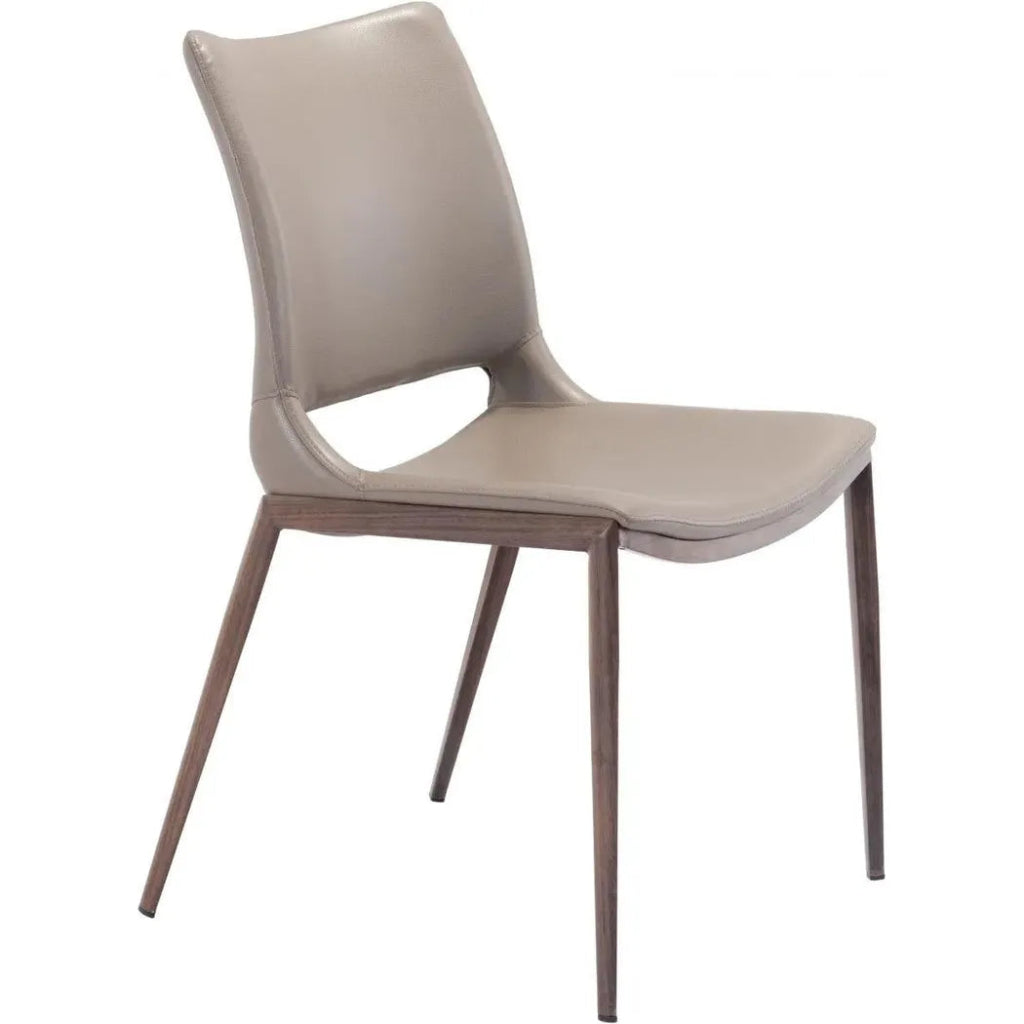 Ace Leather Armless Dining Chair 2PC - LOOMLAN - Zuo Modern - Dining Chairs