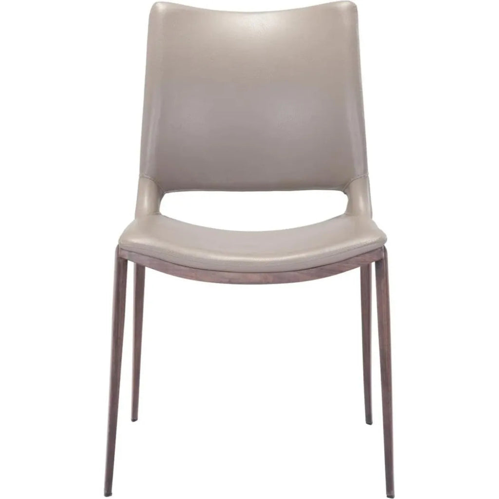 Ace Leather Armless Dining Chair 2PC - LOOMLAN - Zuo Modern - Dining Chairs