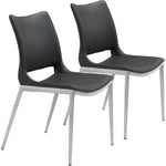 Ace Leather Armless Dining Chair 2PC - LOOMLAN - Zuo Modern - Dining Chairs