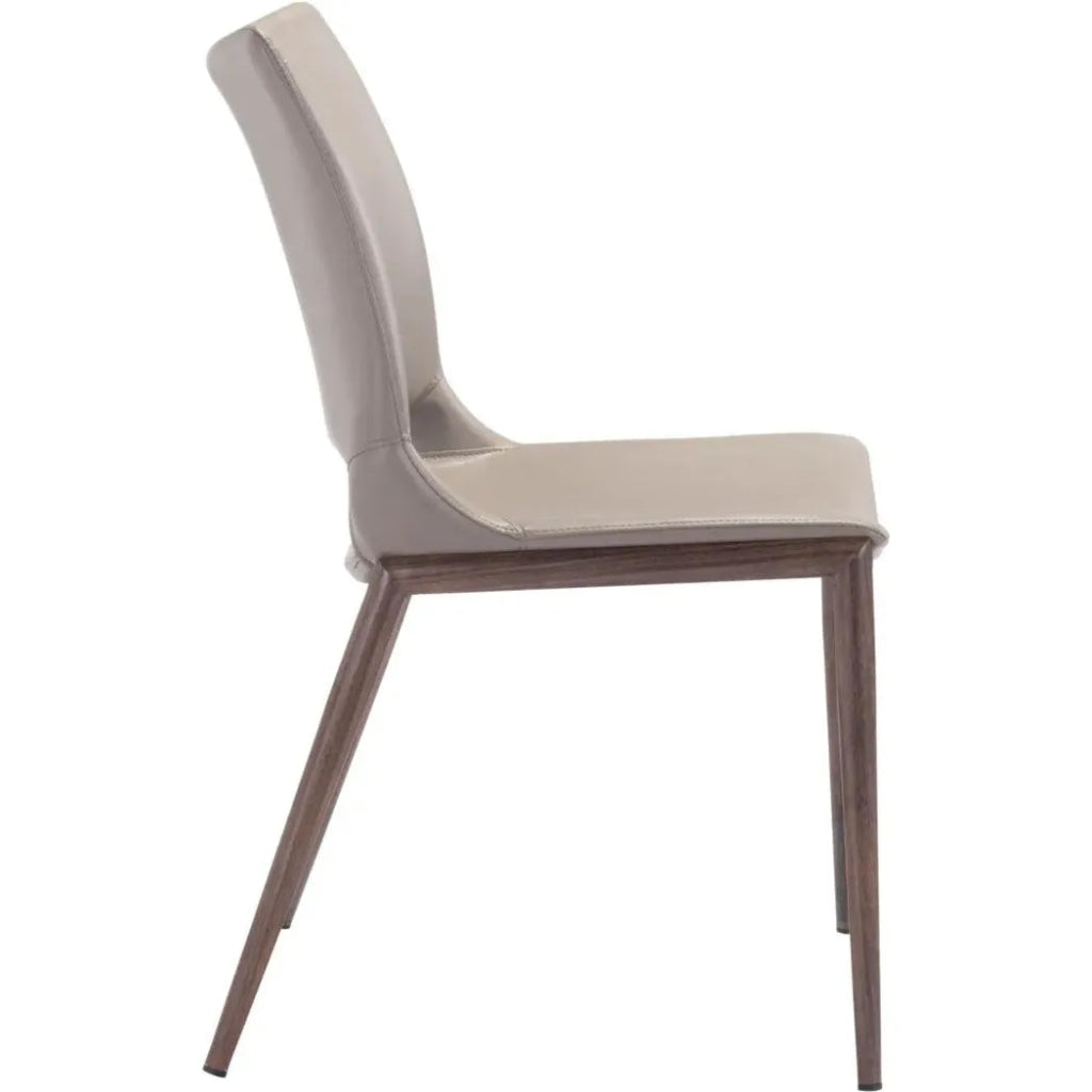 Ace Leather Armless Dining Chair 2PC - LOOMLAN - Zuo Modern - Dining Chairs