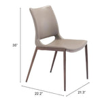 Ace Leather Armless Dining Chair 2PC - LOOMLAN - Zuo Modern - Dining Chairs