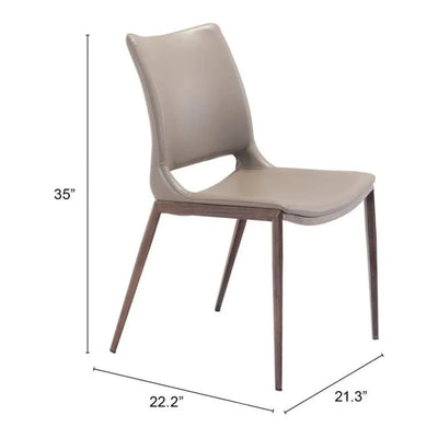 Ace Leather Armless Dining Chair 2PC - LOOMLAN - Zuo Modern - Dining Chairs