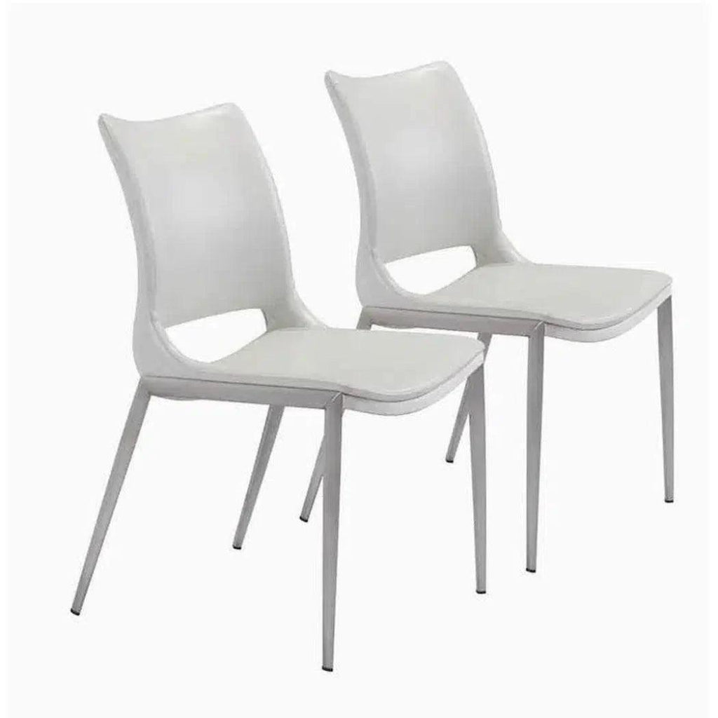 Ace Leather Armless Dining Chair 2PC - LOOMLAN - Zuo Modern - Dining Chairs