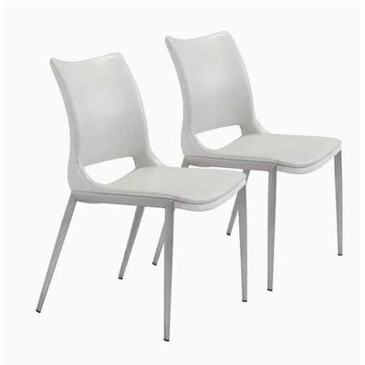 Ace Leather Armless Dining Chair 2PC - LOOMLAN - Zuo Modern - Dining Chairs