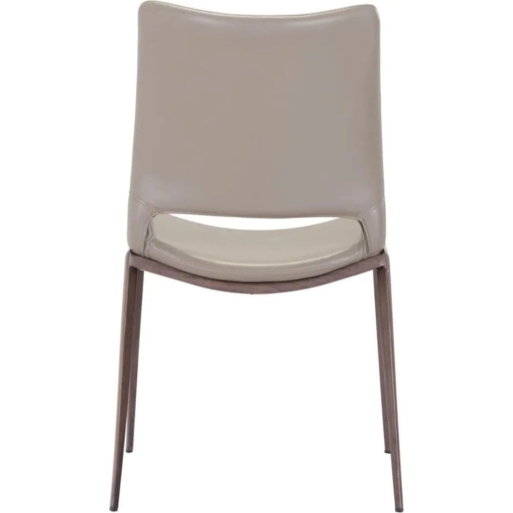 Ace Leather Armless Dining Chair 2PC - LOOMLAN - Zuo Modern - Dining Chairs