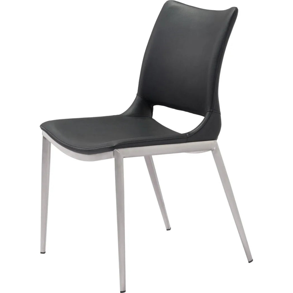 Ace Leather Armless Dining Chair 2PC - LOOMLAN - Zuo Modern - Dining Chairs