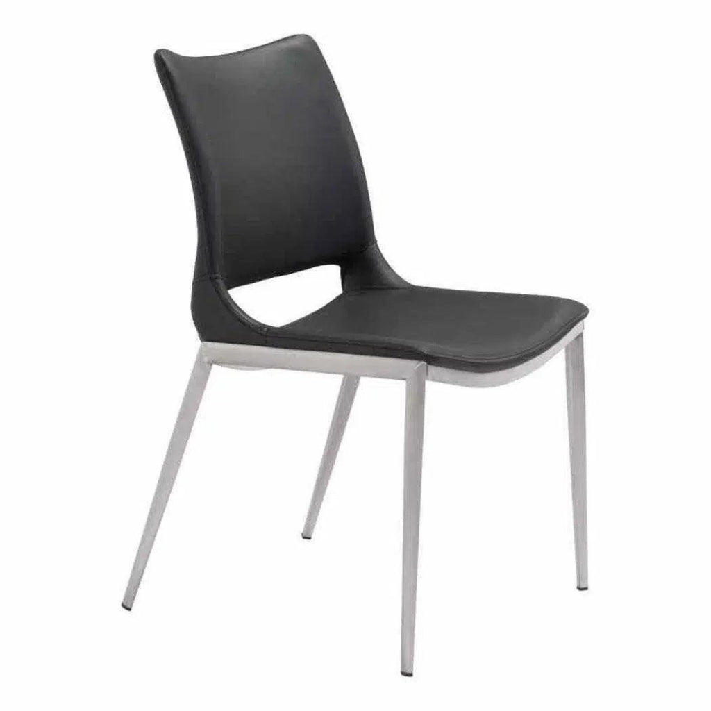 Ace Leather Armless Dining Chair 2PC - LOOMLAN - Zuo Modern - Dining Chairs