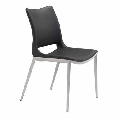 Ace Leather Armless Dining Chair 2PC - LOOMLAN - Zuo Modern - Dining Chairs