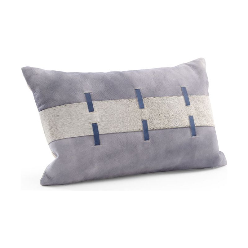 Acoma Hair on Hide Strip Laced Throw Pillow - LOOMLAN - Wildwood - Throw Pillows