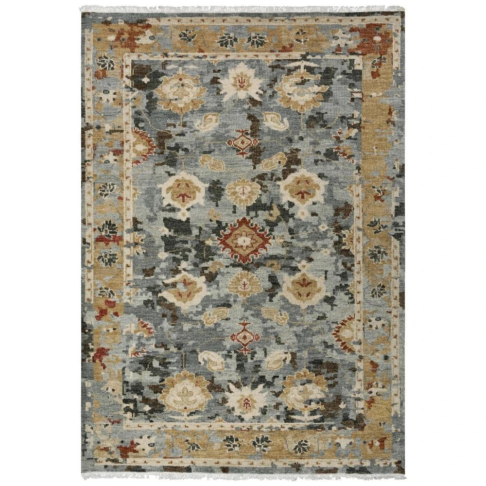 Acra Border Dark Gray Large Area Rugs For Living Room - LOOMLAN - Area Rugs