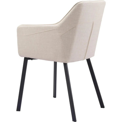 Adage Beige Dining Chair with Steel Frame - LOOMLAN - Zuo Modern - Dining Chairs