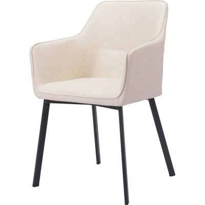 Adage Beige Dining Chair with Steel Frame - LOOMLAN - Zuo Modern - Dining Chairs