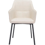 Adage Beige Dining Chair with Steel Frame - LOOMLAN - Zuo Modern - Dining Chairs