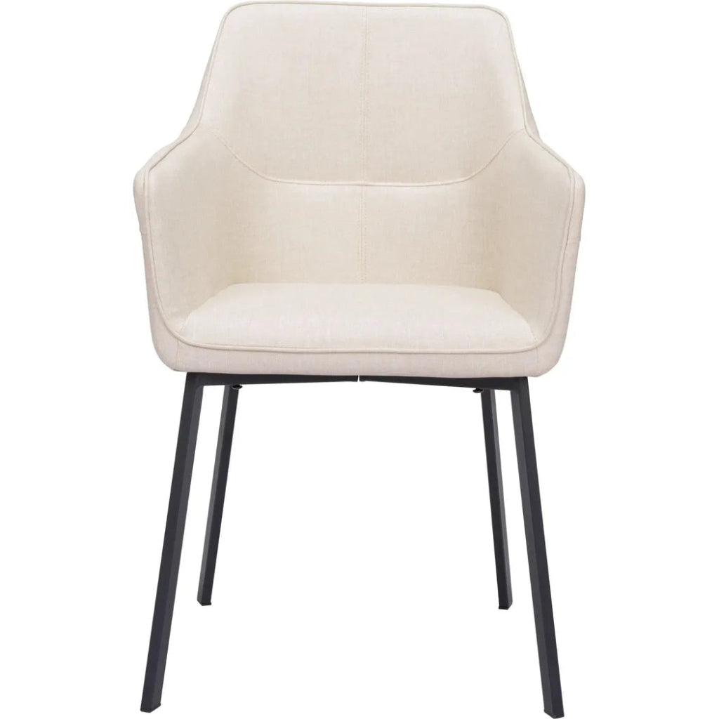 Adage Beige Dining Chair with Steel Frame - LOOMLAN - Zuo Modern - Dining Chairs