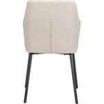 Adage Beige Dining Chair with Steel Frame - LOOMLAN - Zuo Modern - Dining Chairs