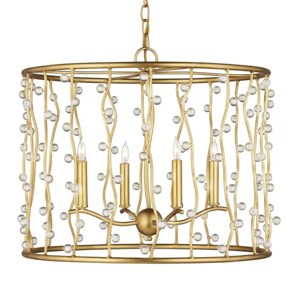 Adagio Iron Framed Gold Chandelier - LOOMLAN - Currey & Co - Chandeliers