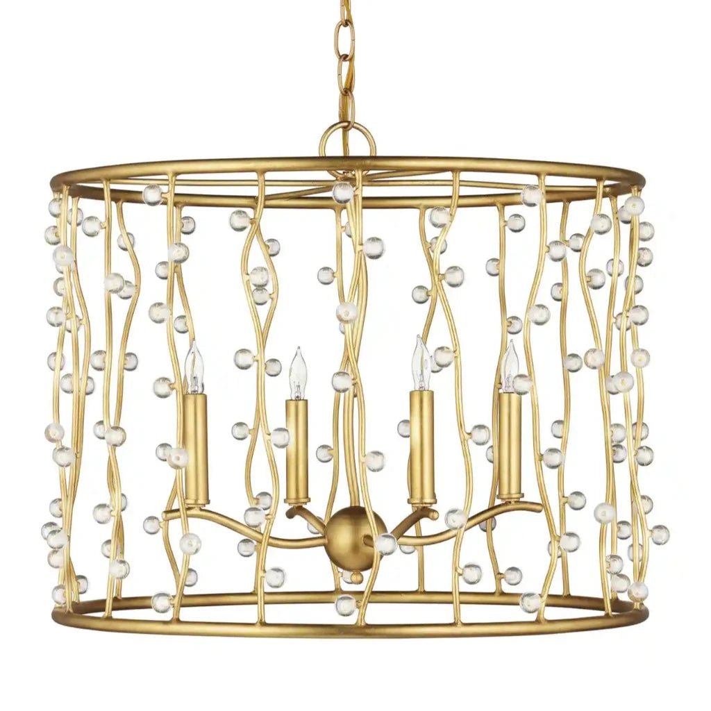 Adagio Iron Framed Gold Chandelier - LOOMLAN - Currey & Co - Chandeliers