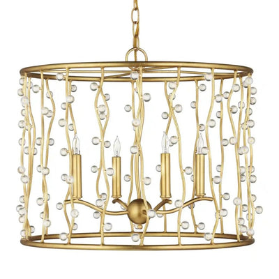 Adagio Iron Framed Gold Chandelier - LOOMLAN - Currey & Co - Chandeliers