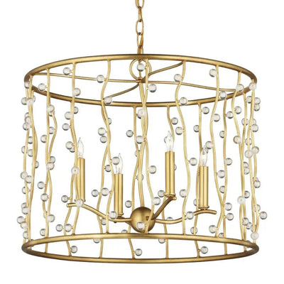 Adagio Iron Framed Gold Chandelier - LOOMLAN - Currey & Co - Chandeliers