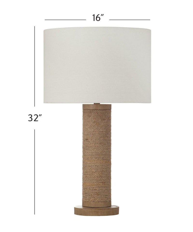 Adams Natural Rope Base Table Lamp - LOOMLAN - Bassett Mirror - Table Lamps