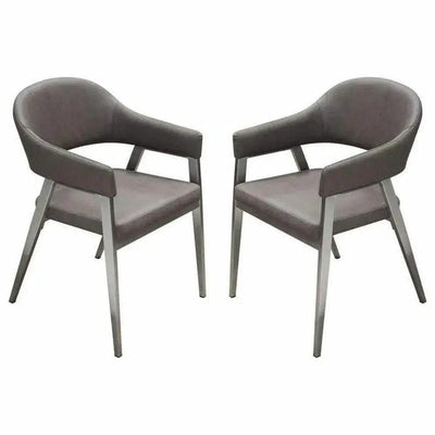 Adele Leather Modern Dining Chair 2PC - LOOMLAN - Diamond Sofa - Dining Chairs