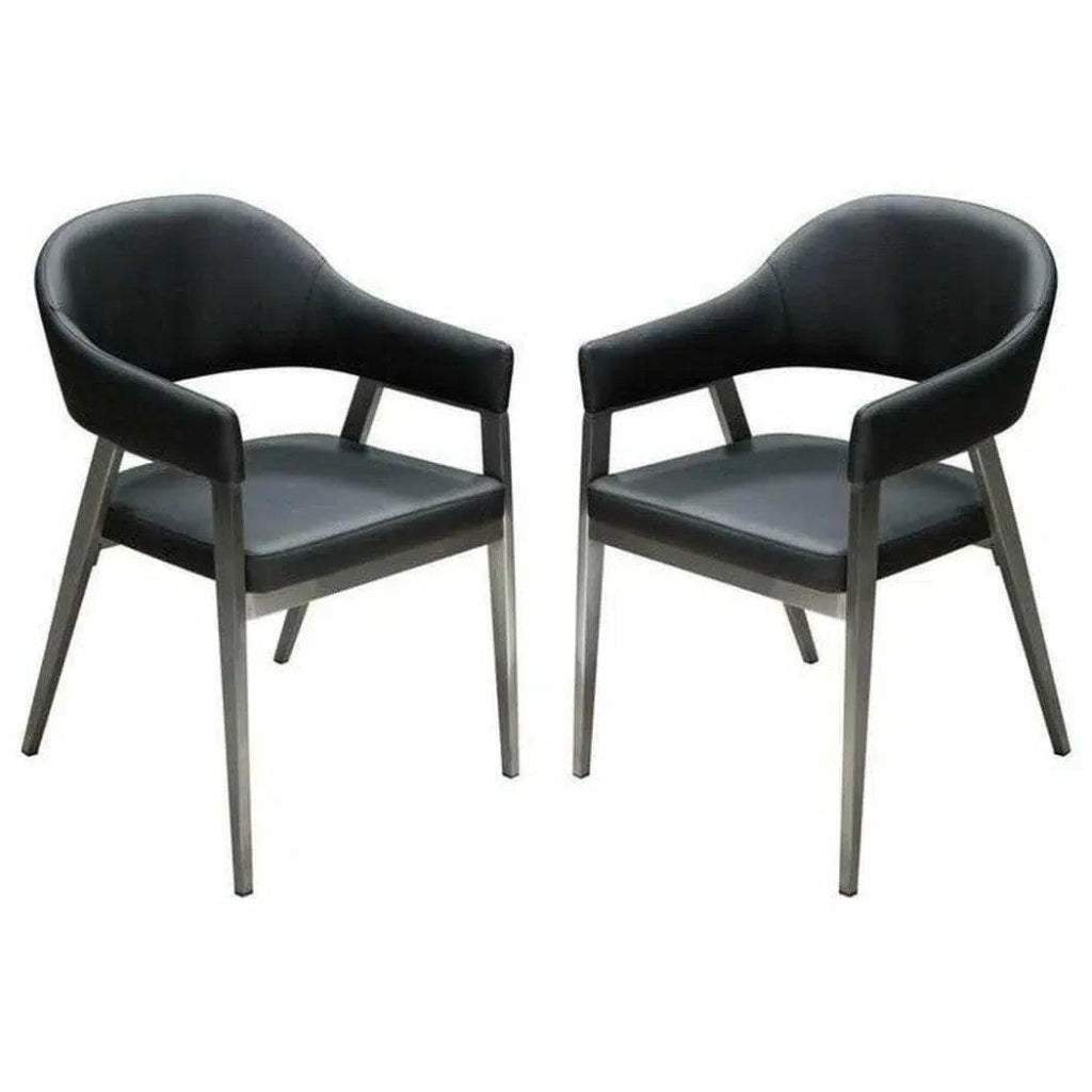 Adele Leather Modern Dining Chair 2PC - LOOMLAN - Diamond Sofa - Dining Chairs