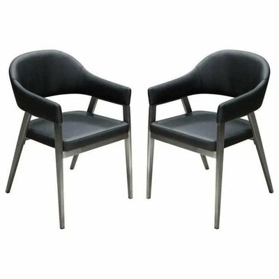 Adele Leather Modern Dining Chair 2PC - LOOMLAN - Diamond Sofa - Dining Chairs