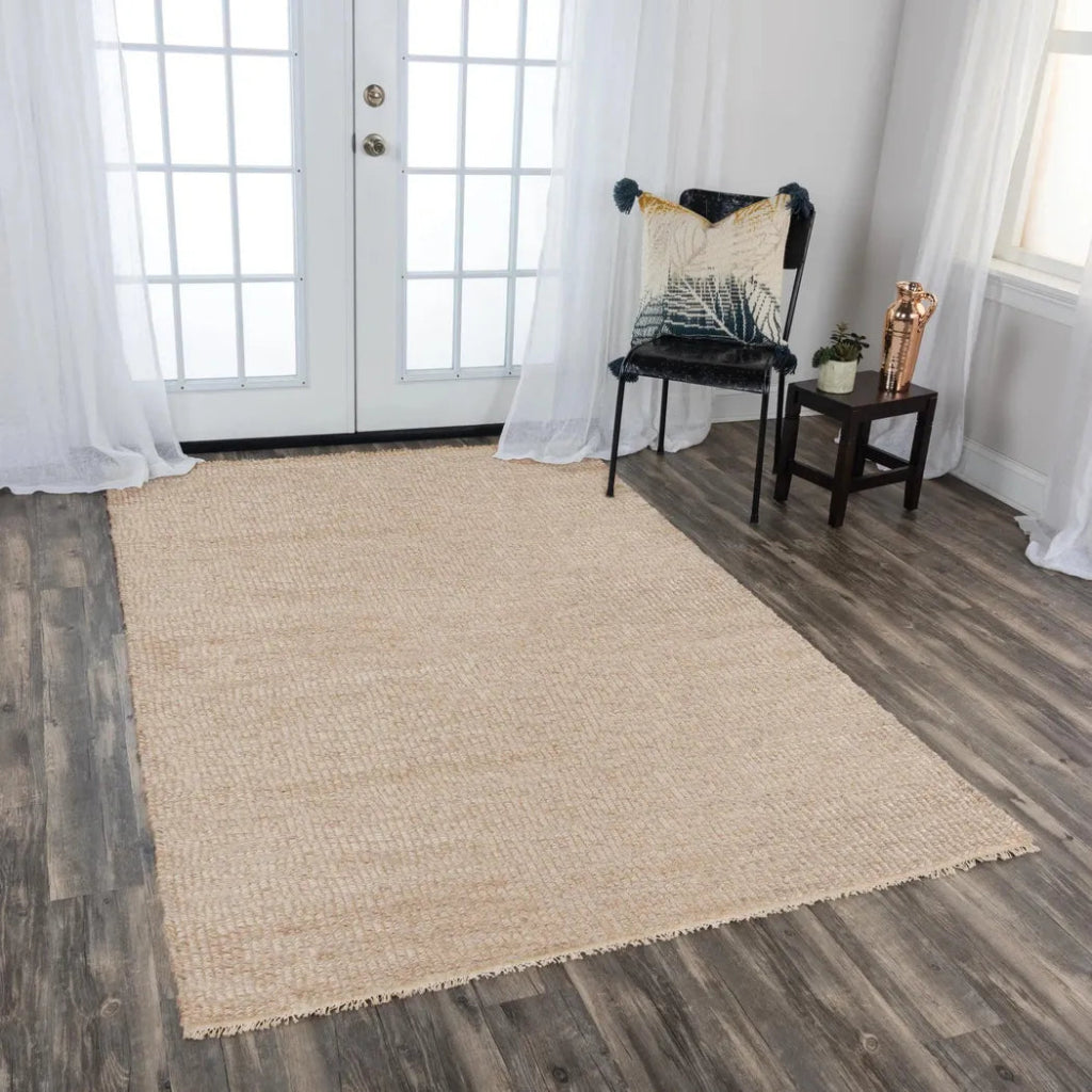 Adin Basketweave Tan Area Rugs For Living Room - LOOMLAN - LOOMLAN - Area Rugs