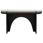 Adora Console Table Modern Glass Rattan Wood - LOOMLAN - SUNPAN - Console Tables