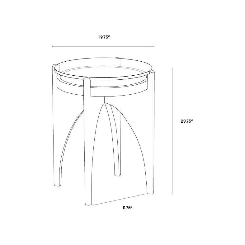 Adora End Table Modern With Glass And Rattan - LOOMLAN - SUNPAN - Side Tables