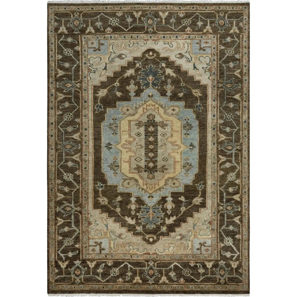 Ados Medallion Dark Brown Large Area Rugs - LOOMLAN - LOOMLAN - Area Rugs