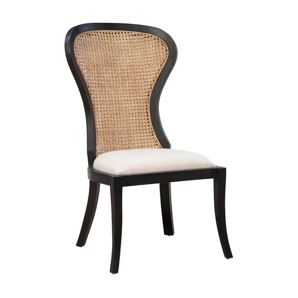 Adrina Linen Black Armless Side Chair - LOOMLAN - Furniture Classics - Accent Chairs