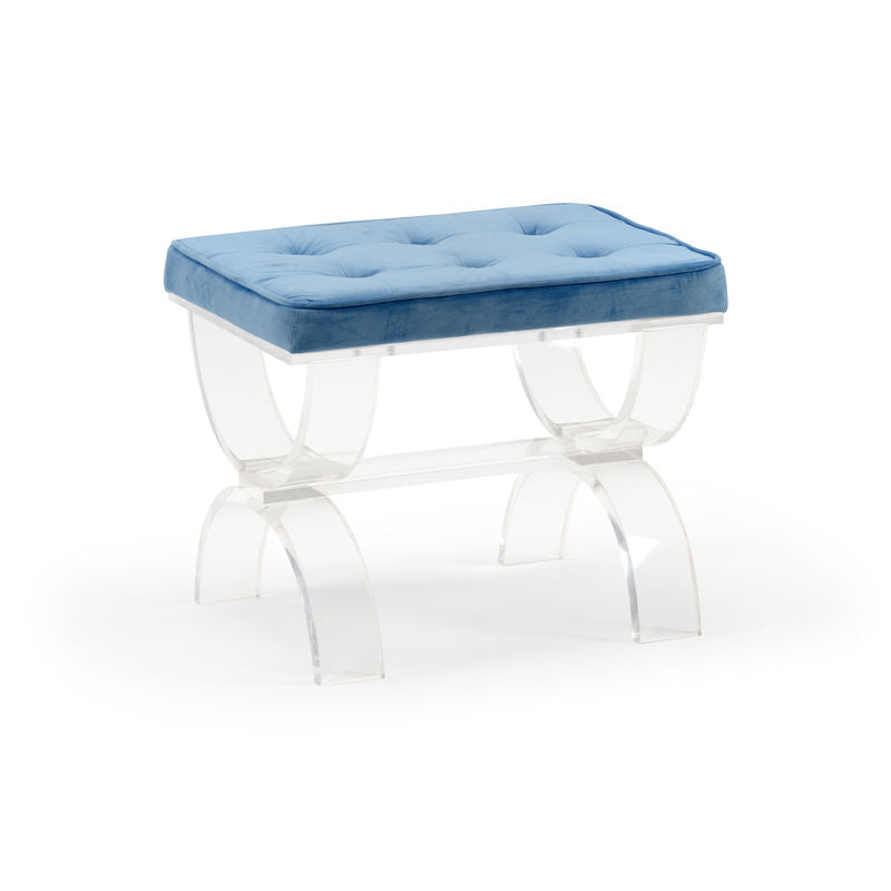 Harlow Acrylic Made Bedroom Bench-Bedroom Benches-Wildwood-Blue-LOOMLAN