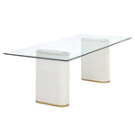 Aemond Dining Table 86.5" Glass Concrete Base - LOOMLAN - SUNPAN - Dining Tables