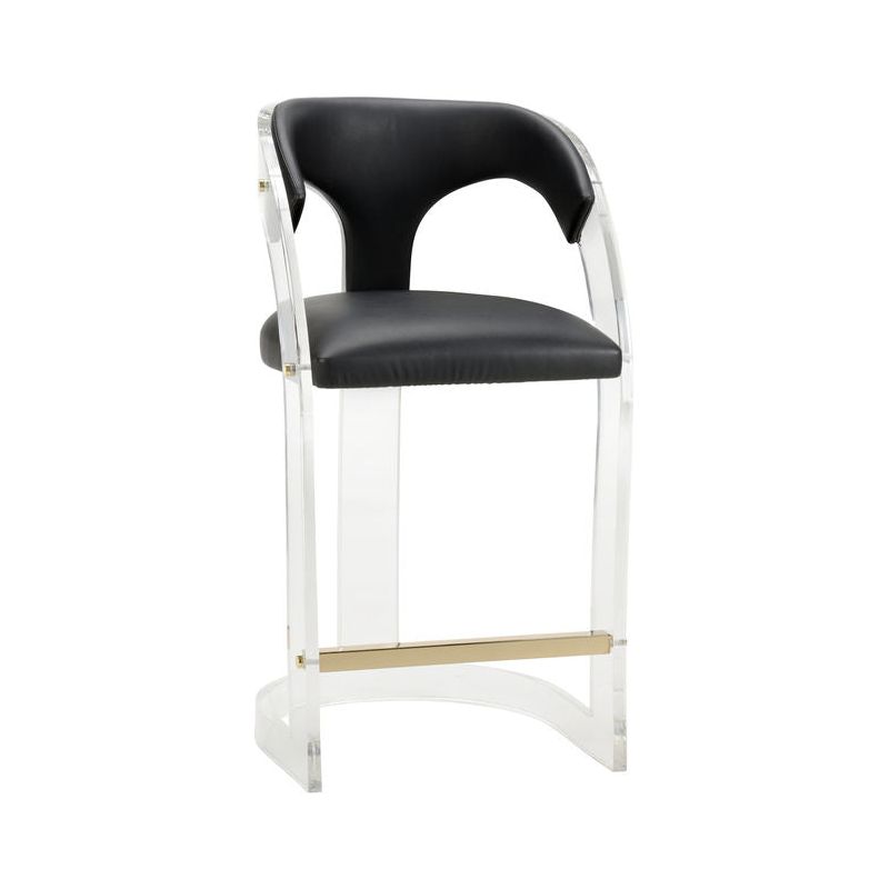 After Midnight Clear Acrylic Frame Bar Stool - LOOMLAN - Bar Stools