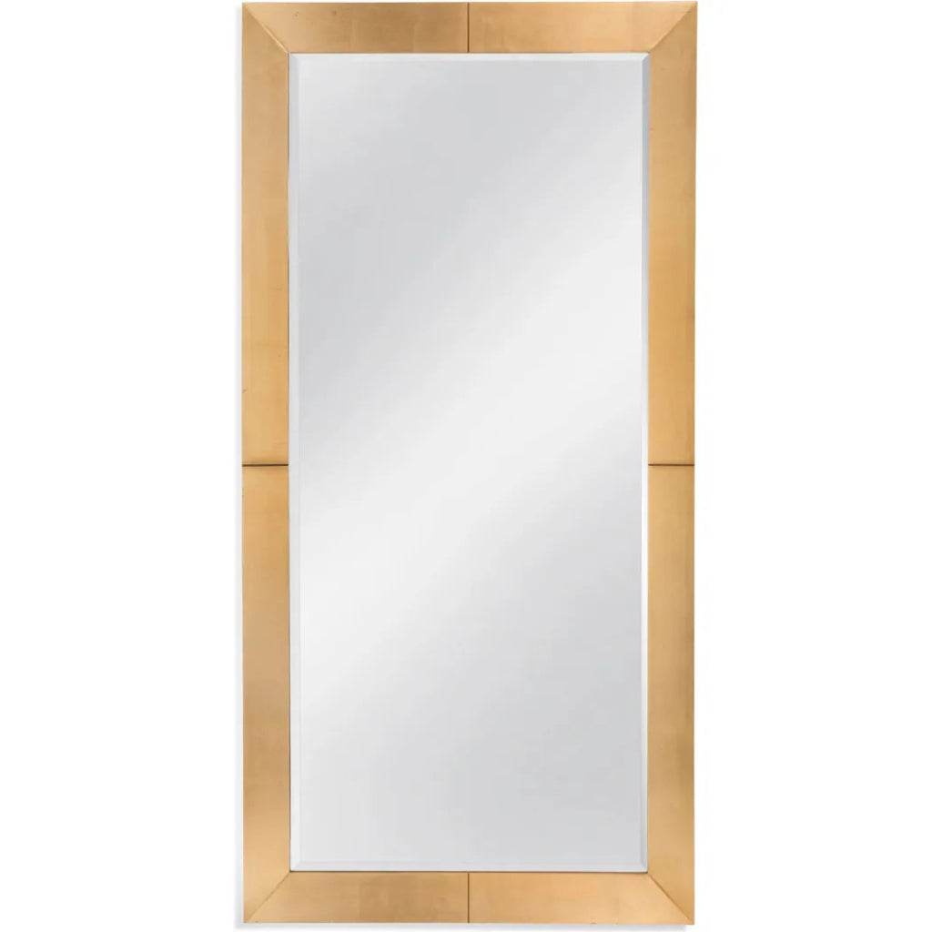 Agatha Leaner Pine Wood Gold Vertical Mirror - LOOMLAN - Floor Mirrors