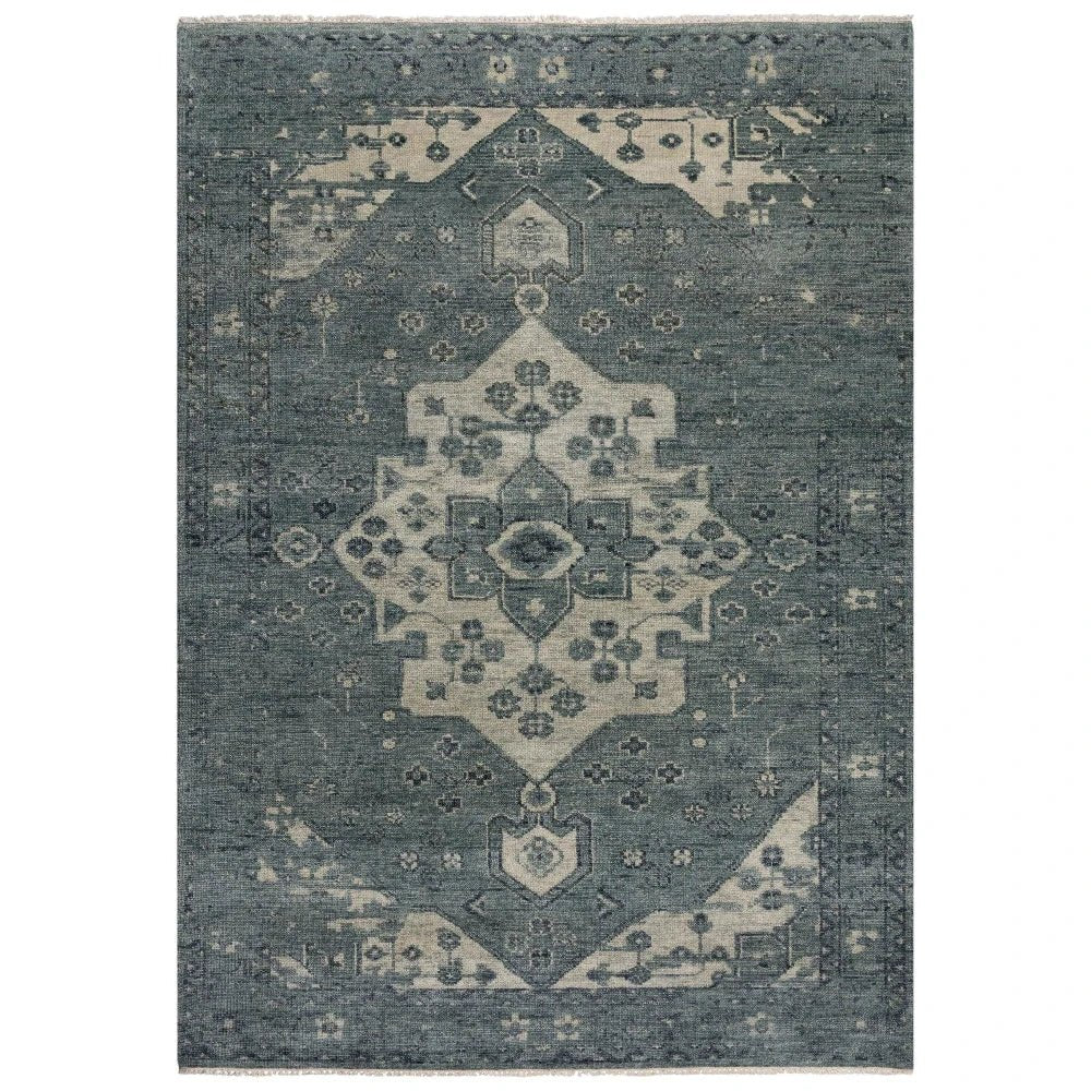 Agio Medallion Dark Blue Large Area Rugs - LOOMLAN - LOOMLAN - Area Rugs