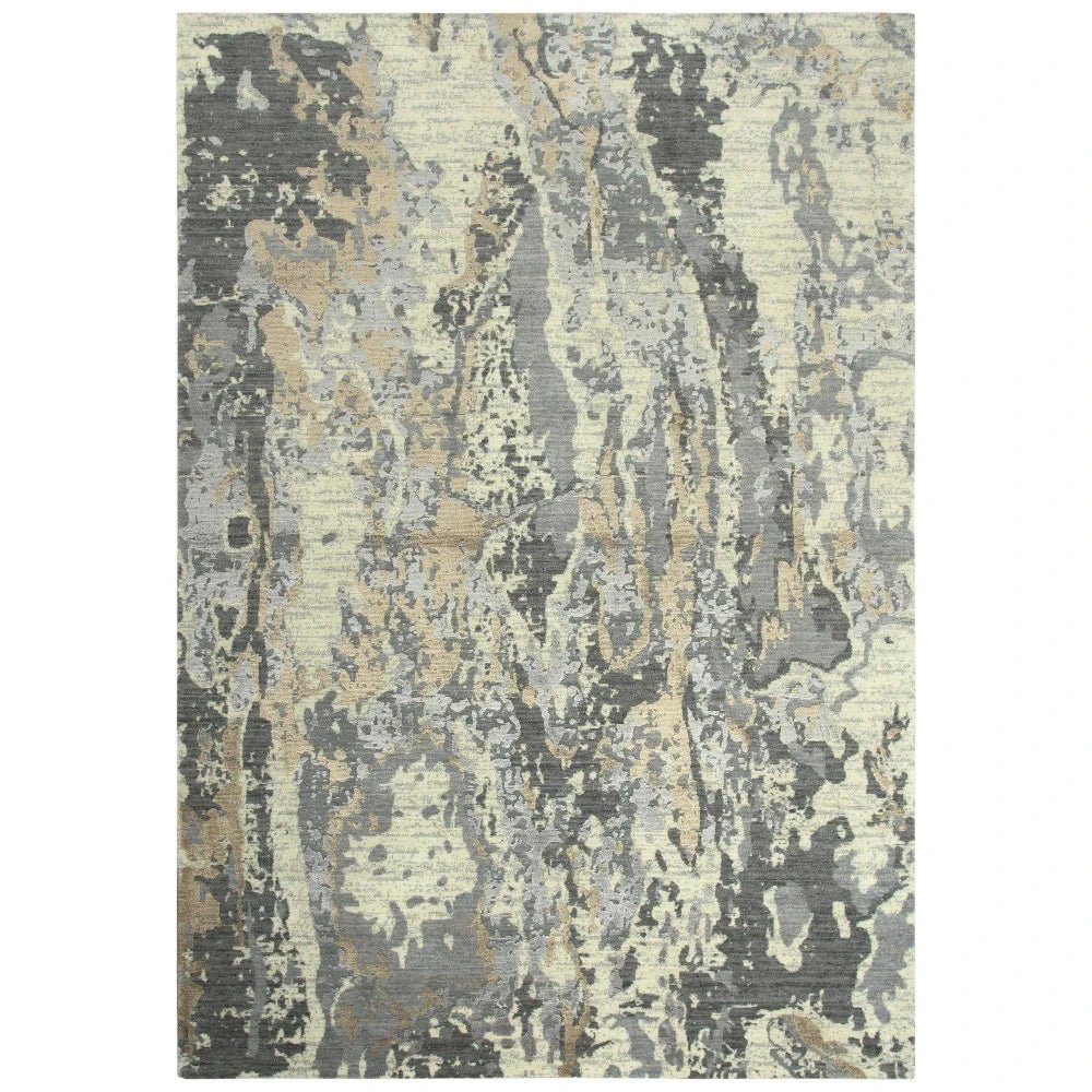 Agra Abstract Beige Large Area Rugs For Living Room - LOOMLAN - LOOMLAN - Area Rugs