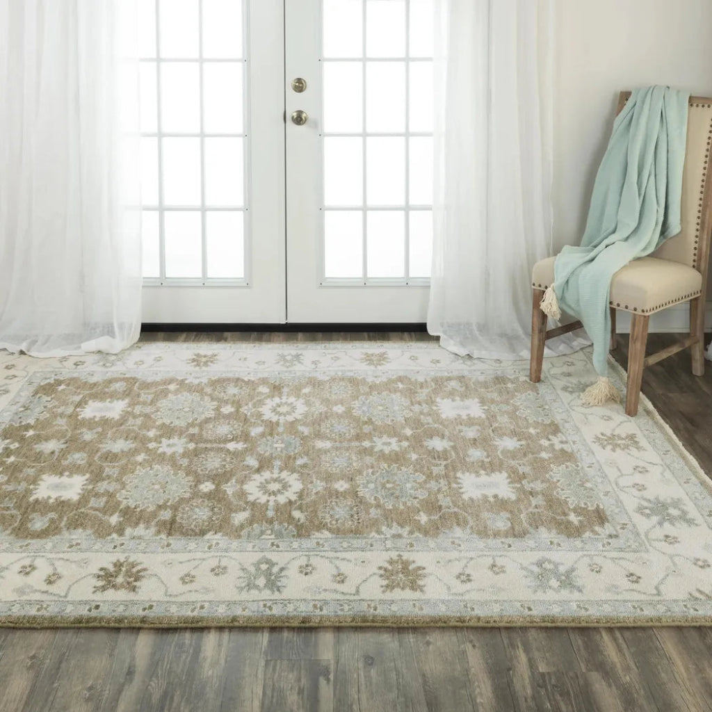 Aida Floral Brown Large Area Rugs For Living Room - LOOMLAN - LOOMLAN - Area Rugs