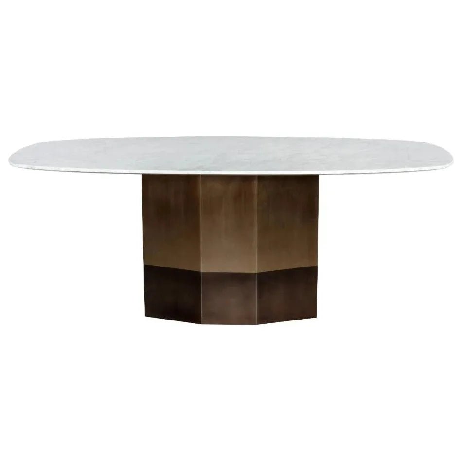 Ainsley Dining Table Marble Antique Bronze Base - LOOMLAN - SUNPAN - Dining Tables