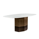 Ainsley Dining Table Marble Antique Bronze Base - LOOMLAN - SUNPAN - Dining Tables