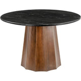 Aipe Black and Brown Wood Round Dining Table - LOOMLAN - Zuo Modern - Dining Tables
