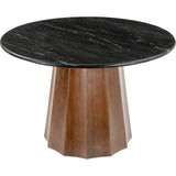 Aipe Black and Brown Wood Round Dining Table - LOOMLAN - Zuo Modern - Dining Tables